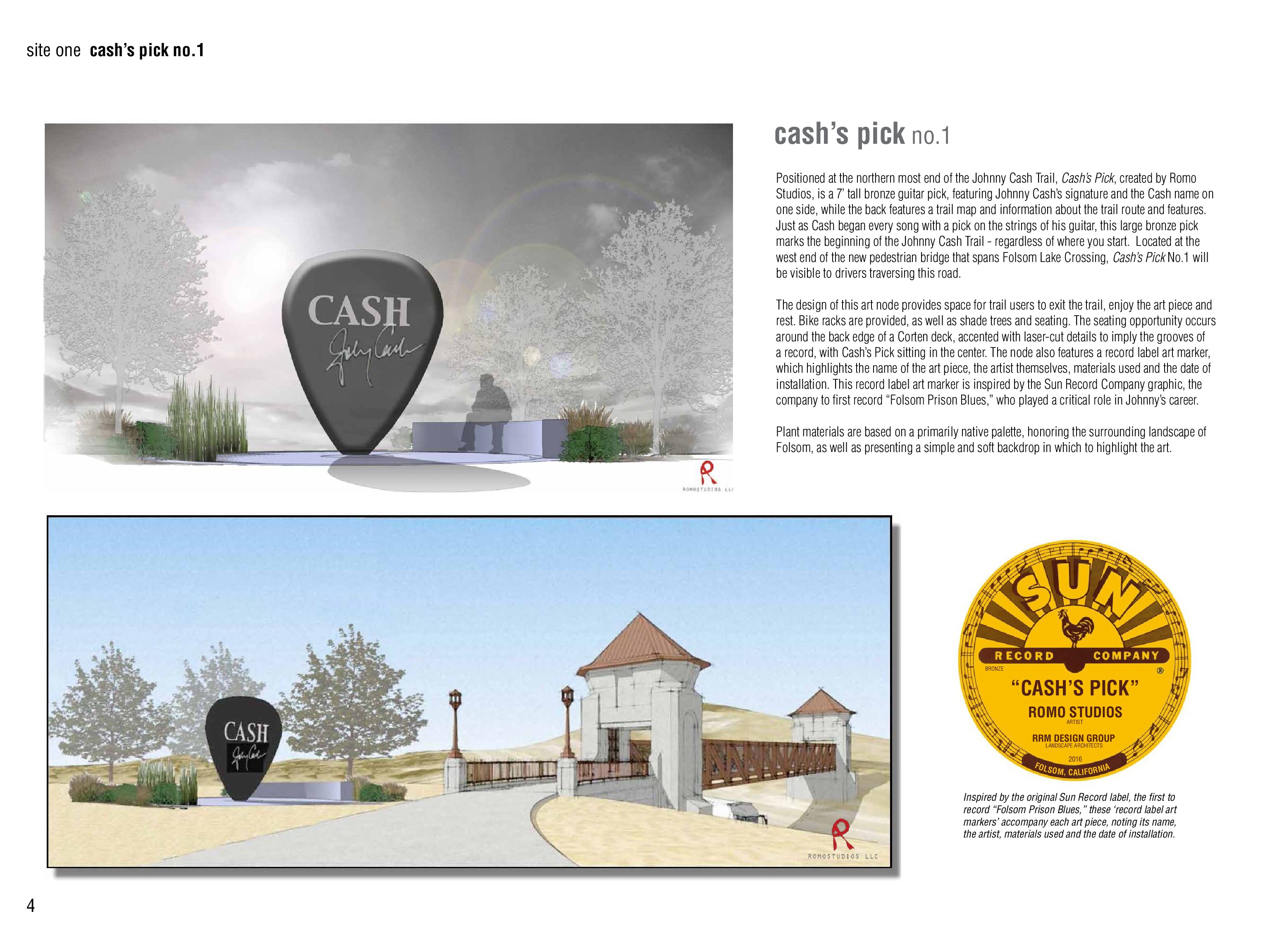Giant guitar pick ready for Johnny Cash Trail in Folsom